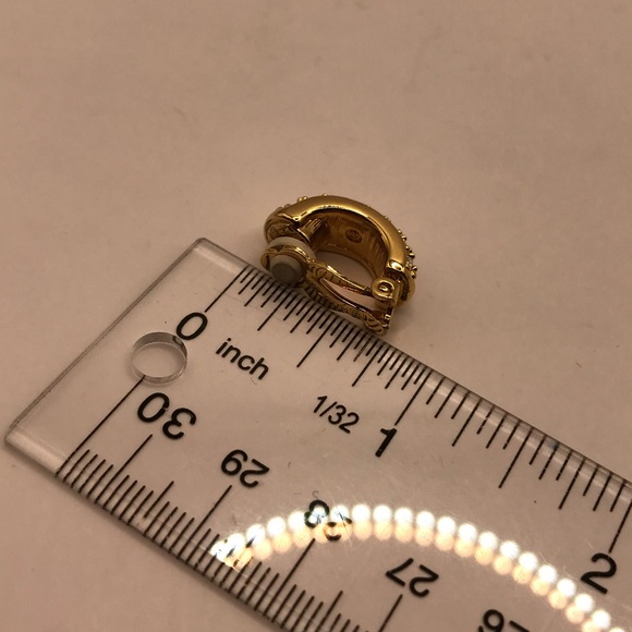 Swarovsky Gold-Tone & Crystal Half Hoop Earrings - Picture 9 of 9